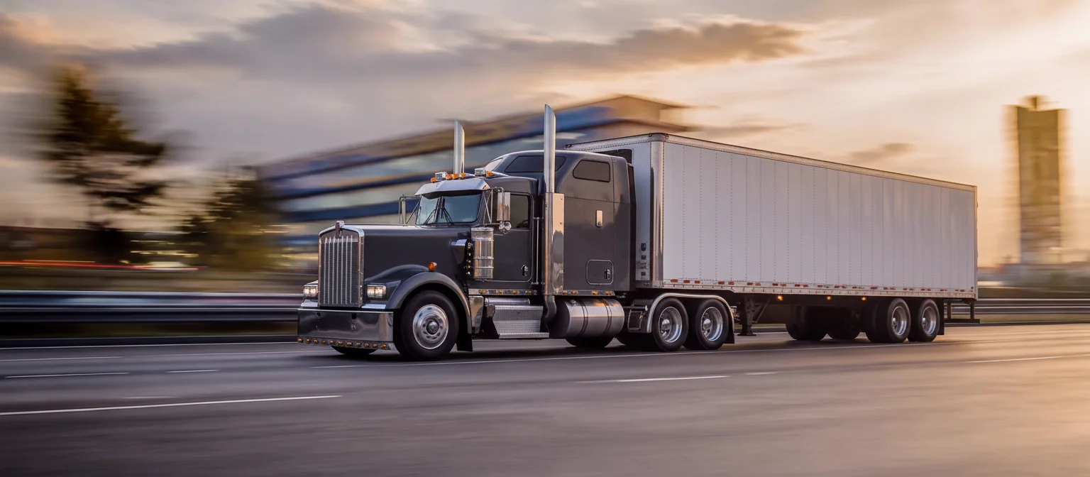 First Logistics Services truck on the road